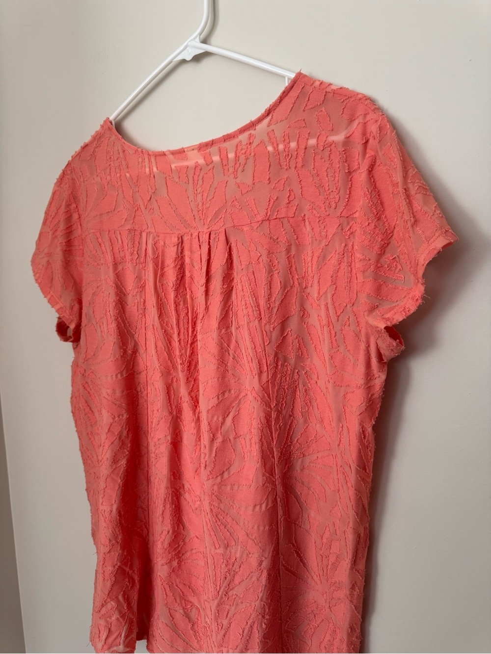 CHICOS Burnout Top Peach L - Picture 5 of 9